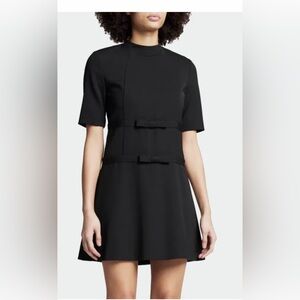 Rebecca Taylor Mini Dress Conservative Structured Bow Accents in Black Size 00